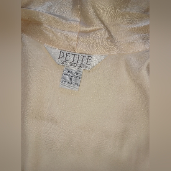 Petite Sophisticate top/ 100% Silk button up blouse  cream size 8 - Picture 2 of 6